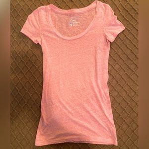 American Eagle Women’s Pink Heather Short Sleeve V Neck Tee Shirt Size XS